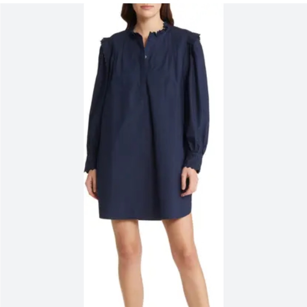 Treasure Bond Navy Short Sleeve Dress